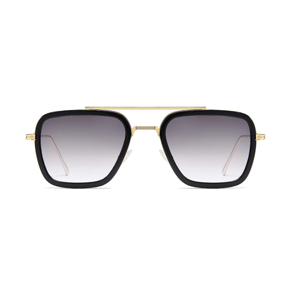 Oversized Square Black and Gold Smoke Lens Sunnies - Picture 3 of 4